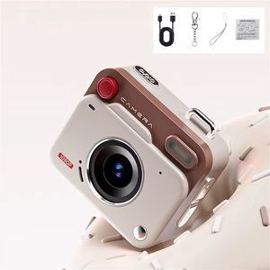 Molain Mini Digital Camera - Full HD 1080P - Sleutelhanger - Retro - Foto & video - Met flits - Build in speaker - Beige