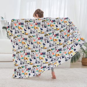 Boraboi ® Zachte en Warme Fleece Deken voor Kinderen met Schattig Truck Design voor Allerlei Gebruiken