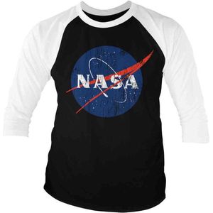 NASA Raglan top -S- Washed Insignia Zwart/Wit