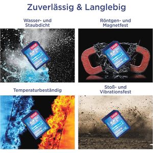 64GB UHS-II SD Kaart v60 tot 280MB/s Lees- en 100MB/s Schrijfsnelheid - Professionele Hoog Snelheid Geheugenkaart