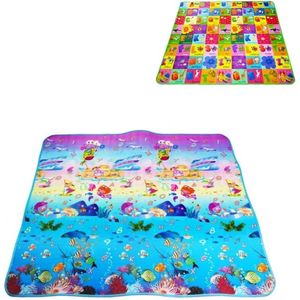 Speelkleed 200x180 cm Dubbelzijdig Gevoerd | Oceaan en Letters | Baby Accessoires