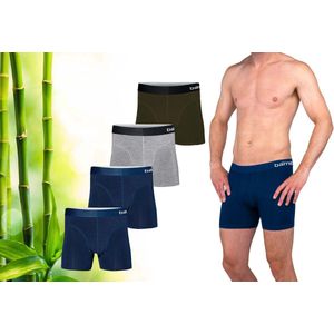 Bamboo Elements - Ondergoed Heren - 4 Stuks - Boxershort Heren - Assorti - XXL - Bamboe Boxershorts voor mannen - Bamboe Ondergoed Heren