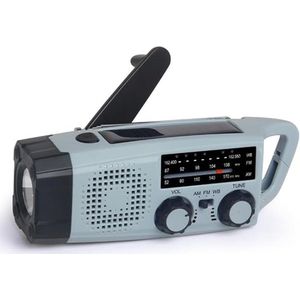 Oplaadbare op zonne-energie werkende draagbare noodradio - met LED-zaklamp/SOS-alarm - ondersteunt AM/FM/SW - geschikt voor kamperen en buitenactiviteiten