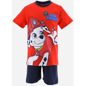 Nickelodeon Paw Patrol - Shortama - Maat 98 - Marshall - Pyjama - Rood met blauw