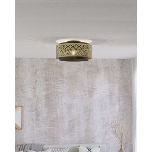 EGLO Sandbach Plafondlamp - E27 - Ø 42 cm - Zwart/Goud - Japandi