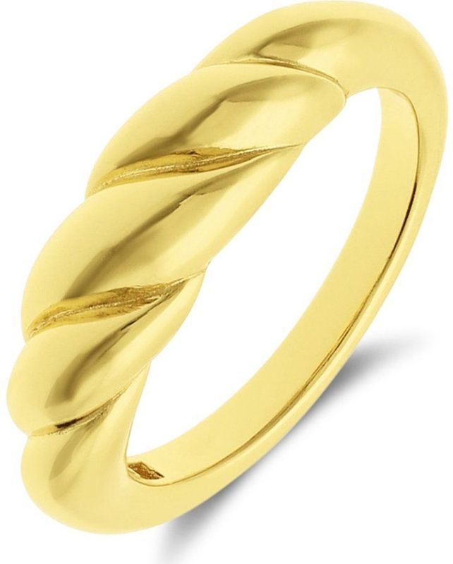 Lucardi - Croissant - Ring - Goudkleurig - 925 Zilver