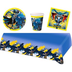 Batman - Superheld - Feestpakket - Feestartikelen - Kinderfeest - 8 Kinderen - Tafelkleed - Bekers - Servetten - Bordjes