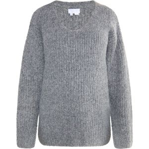 usha - Strick Pullover - Oversized - V-Ausschnitt - Rippstrikoptiek