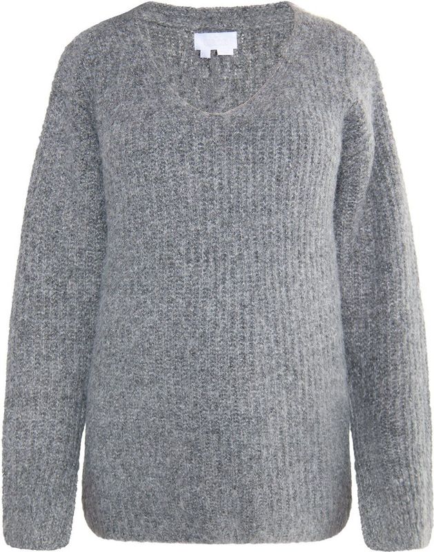 usha - Strick Pullover - Oversized - V-Ausschnitt - Rippstrikoptiek