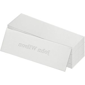 Allecto Plus - 25 stuks personaliseerbare naamplaatjes van roestvrij staal met zelfklevende houder - 76 x 25 mm - ideaal voor kunstlabels