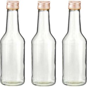 Set van 20x stuks kleine glazen flesjes met schroefdop van 200 ml