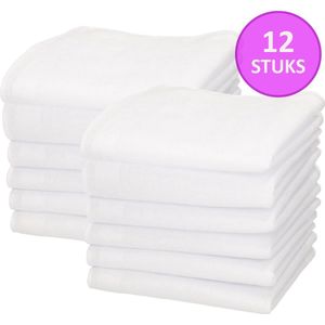 Sorprese Zakdoeken - dames zakdoekens - 12 zakdoeken - Italiaans katoen - wit - Cadeauset