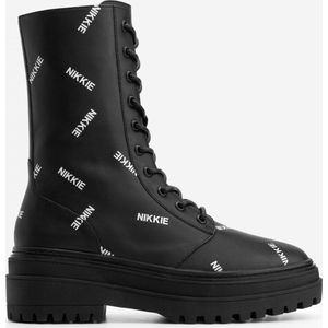 Nikkie boots Djuna - Logo print - Zwart - Maat 37