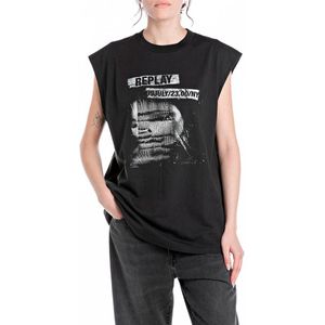 Replay W3409a.000.2660 Mouwloos T-shirt Zwart XS Vrouw