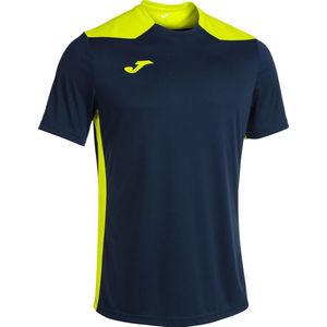 Joma Championship VI Shirt Korte Mouw Dames - Marine / Fluogeel | Maat: M