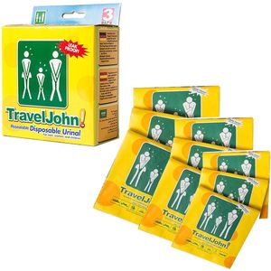 TravelJohn Plaszak - 9 stuks - 800 ml - Lekvrij & Geurloos - Unisex Wegwerp Urinaal - Reis toilet - Noodtoilet - PET