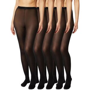 Comfortabele Damespanty's - Set van 5 - Zwart, Nude, Marineblauw - 40 Denier