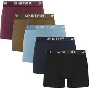 G-Star Heren Boxershorts Trunks MAIZE 5-Pack Mulitpack Blauw/Groen/Zwart/Rood - Maat S