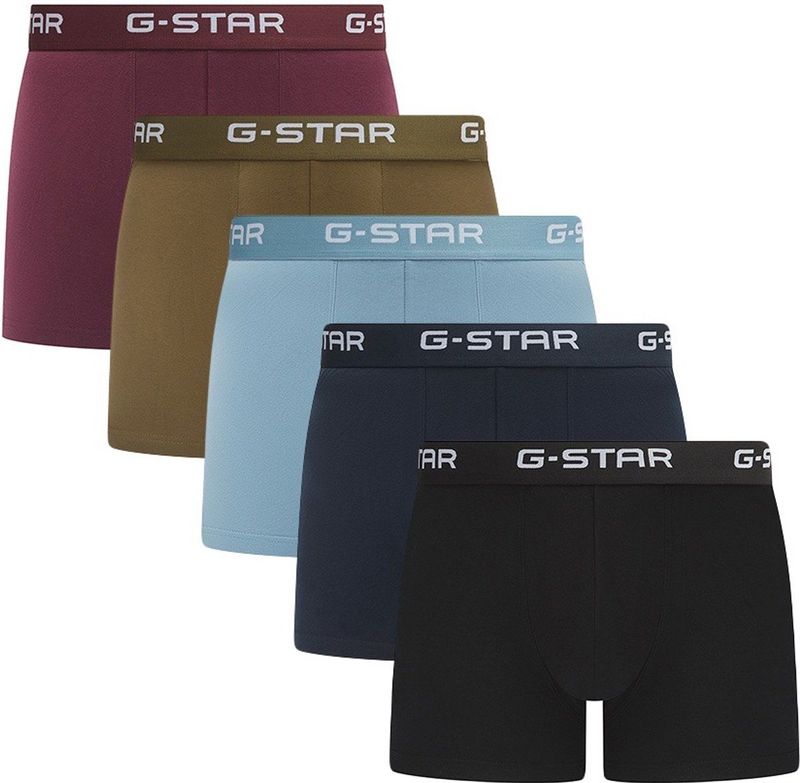 G-Star Heren Boxershorts Trunks MAIZE 5-Pack Mulitpack Blauw/Groen/Zwart/Rood - Maat S