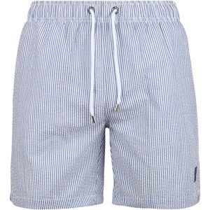 Suitable Zwembroek Stripe Seersucker Blauw - Maat M - Heren zwemshort - Sneldrogend