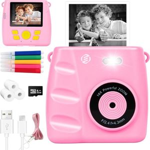 Equivera Kindercamera met Foto Printer - Kindercamera - Printcamera - Digitale Camera Kinderen - Speelgoed Camera