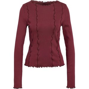 Noisy may T-shirt Nmjudy L/s Babylock Top Jrs 27035801 Windsor Wine Dames Maat - M