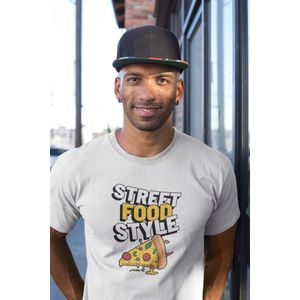 Shirt - Street food style - Wurban Wear | Grappig shirt | Dieet | Unisex tshirt | Fast food | Airfryer | Sport | Verwenpakket | Wit & Zwart