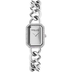 Lucardi Dames Donna Mae horloge zilverkleurig scahkelband - Horloge - Staal - Zilverkleurig - 20 mm