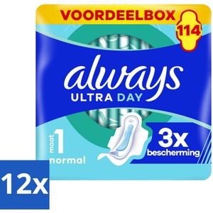 Always - Maandverband - Normal - Met Vleugels - Maat 1 - 114 Maandverband - Voordeelverpakking - 12 stuks