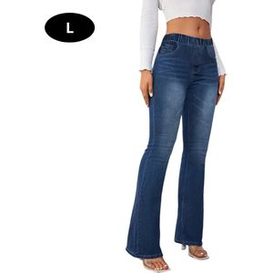 Bovista Lange Broek Dames - Spijkerbroek - Broeken - Spijker - Pants - Jeans - Trouser - Loose Fit - Straight Leg - Denim - Blauw - Maat L