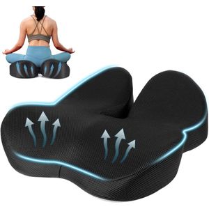 Azomor® Ergonomisch en Orthopedisch Zitkussen met Traagschuim voor Comfort en Pijnverlichting