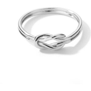 Ring stainless steel ''knot'' minimalistisch, roestvrijstaal, zilverkleurig
