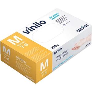 Santex Vinyl handschoenen poedervrij transparant - maat L - 100 stuks