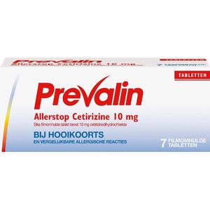 Prevalin Allerstop 10mg Cetirizine - hooikoorts tabletten - 7 hooikoortstabletten