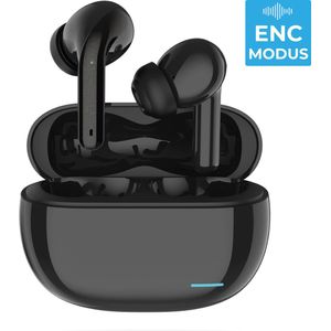Nubex® Draadloze Oordopjes met Oplaadcase - Bluetooth 5.3 - Oordopjes Draadloos - Sport Earbuds - ENC - Oortjes draadloos - Zwart