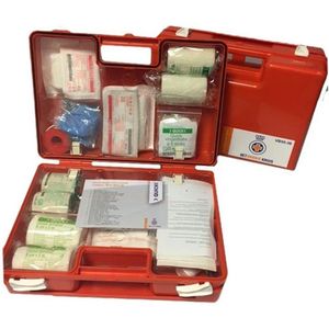 EHBO verbandkoffer BHV (Oranje Kruis goedgekeurd). De EHBO koffer is inclusief wandbeugel en bevestigingsmateriaal!