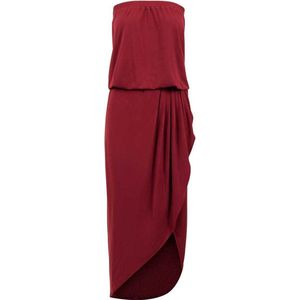Urban Classics - Bandeau Midi Asymmetric Lange jurk - 3XL - Rood