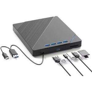 QTTVBTNA -Draagbare Externe DVD Speler – USB CD/DVD Lezer & Brander voor Laptop, MacBook en PC