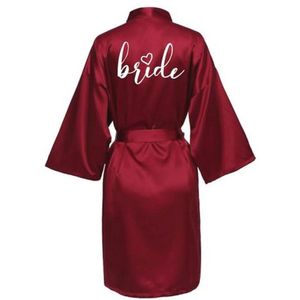 JPHCHSC Satijnen kimono-badjas voor bruiden, zijden satijnen ochtendjas voor dames, bruidsmeisje, korte ochtendochtendjassen met V-hals