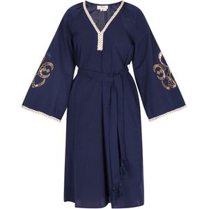 usha FESTIVAL Jurk 'Festival'  marine / bruin / wit