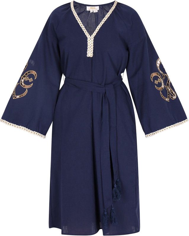 usha FESTIVAL Jurk 'Festival'  marine / bruin / wit