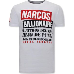 Mannen t shirt met Print - Narcos - Wit