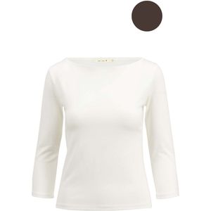 Zusss Basic Boothals Top Met Stretch Bruin