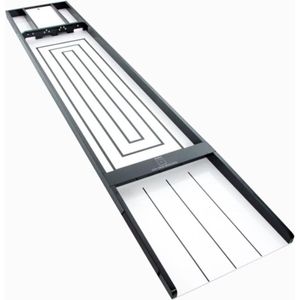 Sjoelbak voor Volwassenen en Kinderen - Sjoelbakken - Hout - 200 cm - Zwart met Wit - Inclusief 30 Sjoelstenen