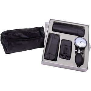 Aneroïd bloeddrukmeter set - palm type - handmatige bloeddrukmeter - drie manchetten - complete set inclusief etui