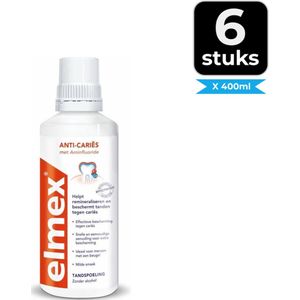 Elmex Anti-Cariës Tandspoeling 400 ml - Voordeelverpakking 6 stuks