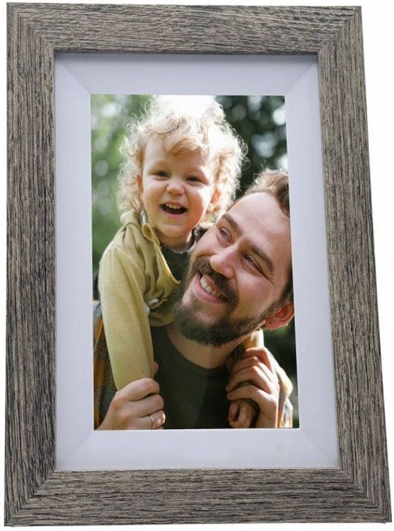 Digitale Fotolijst met WiFi - 8 Inch - Pora - IPS Display - Donker Bruin/Wit