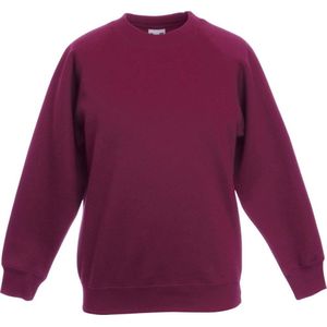 Fruit Of The Loom Kind/ Kinderen Unisex Raglan Mouwen Sweatshirt (Bordeaux)