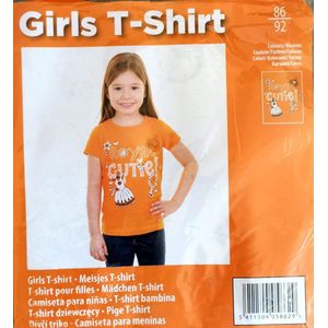 Meisje T-shirt - Cutie - Voor Koningsdag - Holland - Nr1 - Maat: 86/92 - Oranje - Nederland - WK 2022