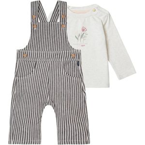 Noppies - Kledingset- 2 delig - Tuinbroek Gauchi Stripe - Shirt Charlot oatmeal - Maat 92